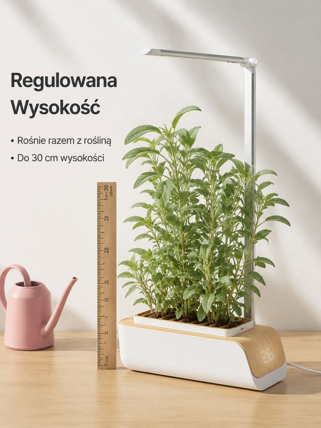 Nowoczesny zestaw ogrodniczy z LED do wnętrz