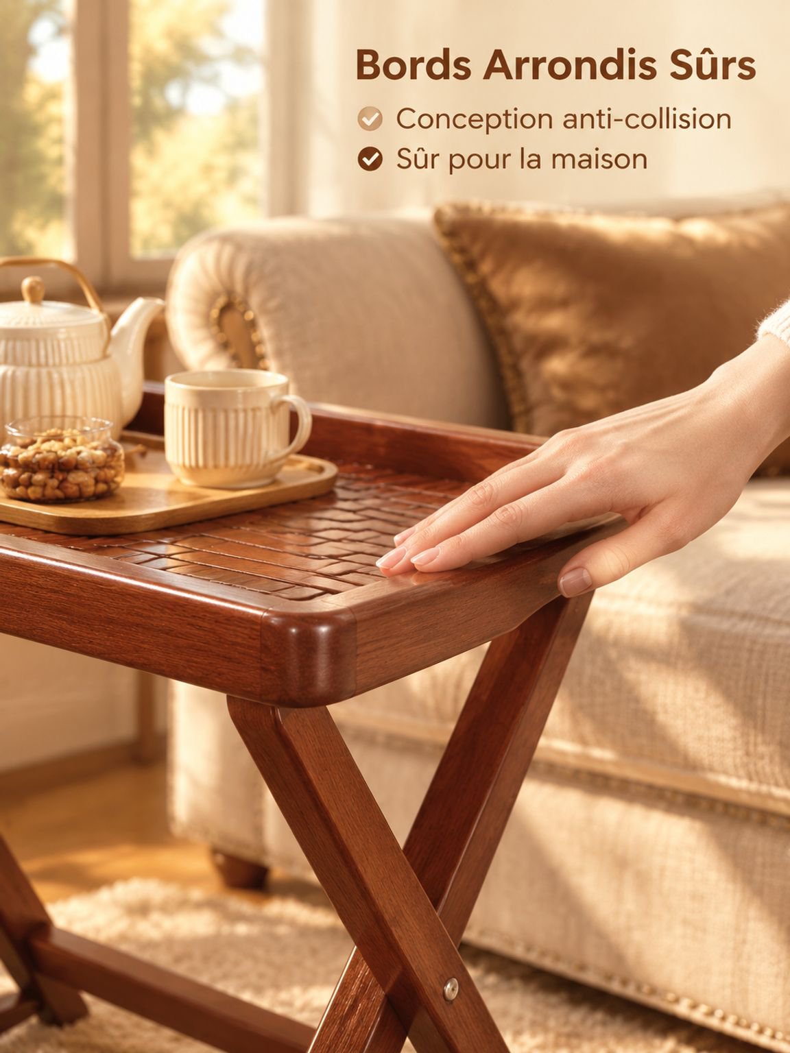 Table basse vintage facilement transportable et pliable
