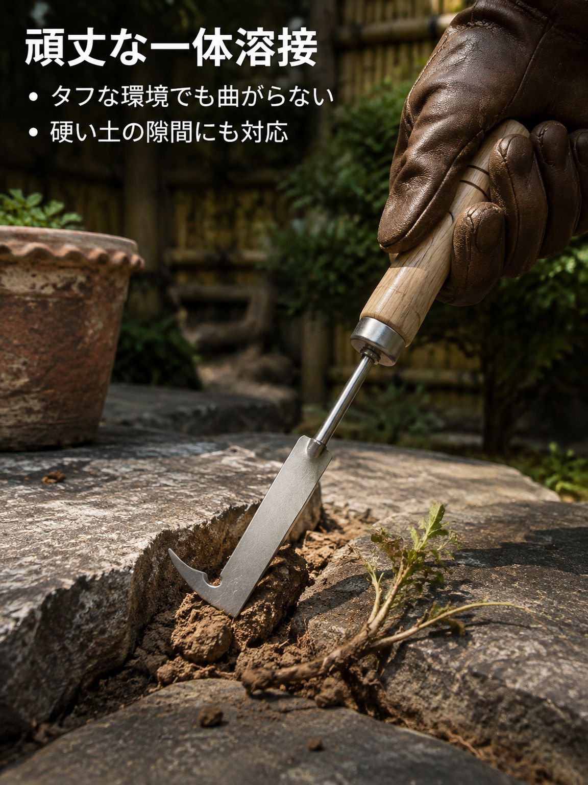ステンレス製の除草ツール