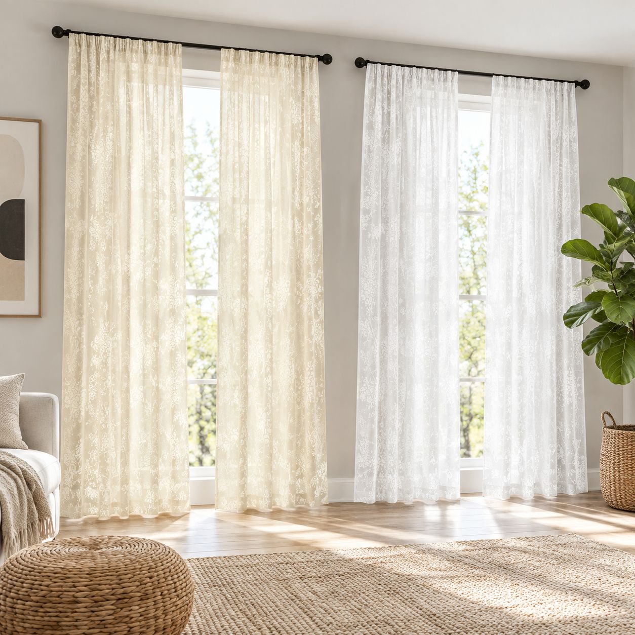Fensterdekoration mit Mondschein-Motiv für stilvolle Räume