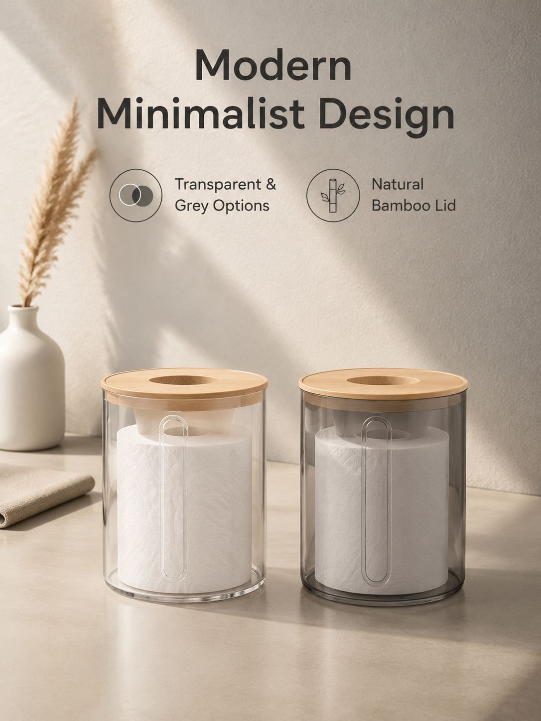 Multifunctional Tissue Box and Paper Roll Holder