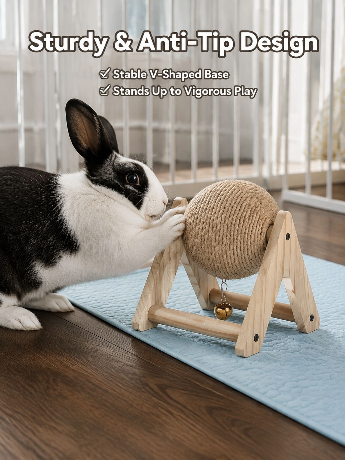 Rabbit-specific claw-grinding ball toy