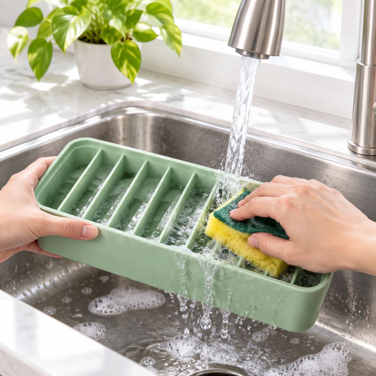 Easily organize bread and baked goods in silicone container