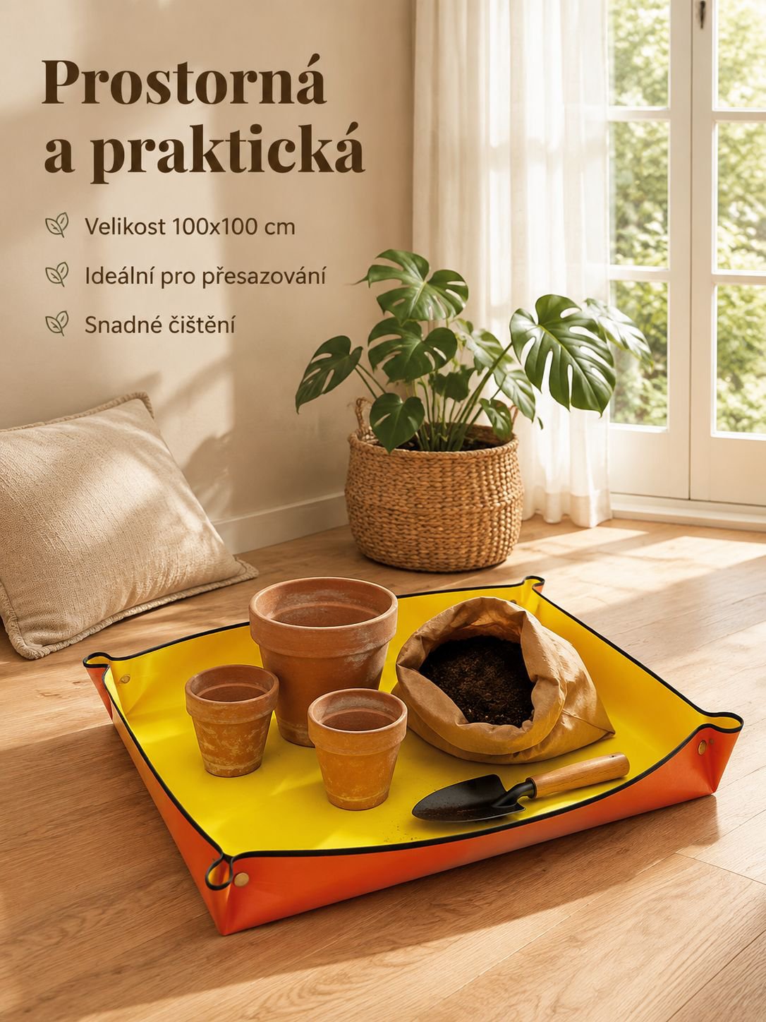 Voděodolná a multifunkční podložka na pěstování