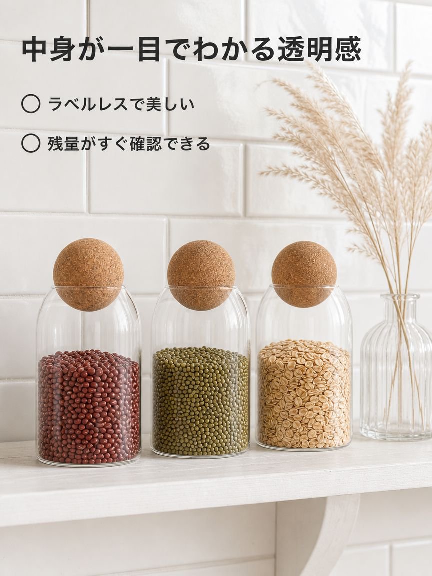 コルク栓付きガラス製保存瓶