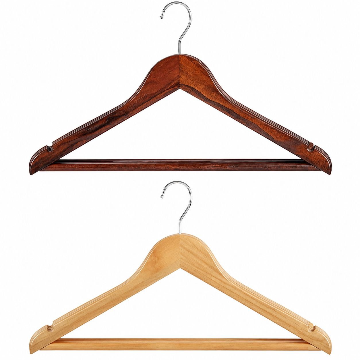 Percha de madera sólida para adultos, ideal para hoteles