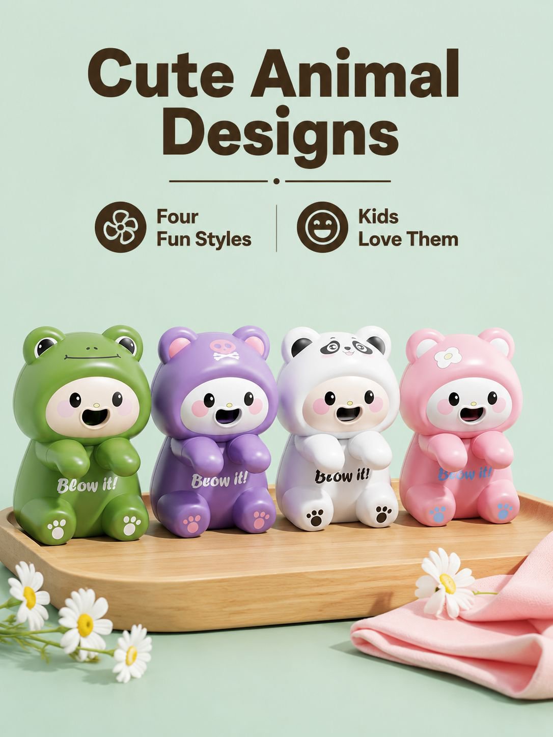 Summer Fan for Cooling Rice, Cute Puppy Design, Portable with Cup Hanger, Cat-Shaped Hot Water