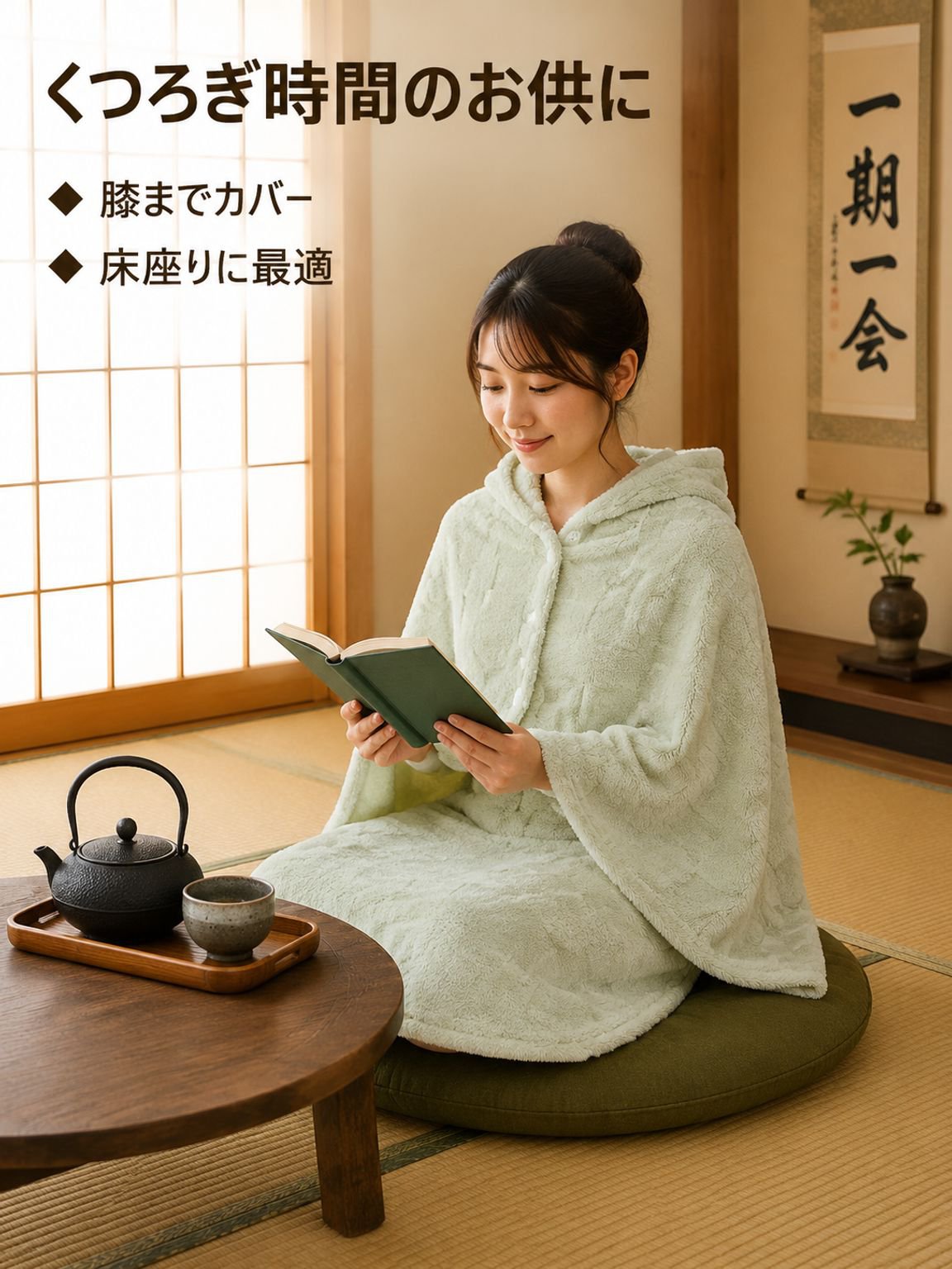 スナップ付きフリース毛布