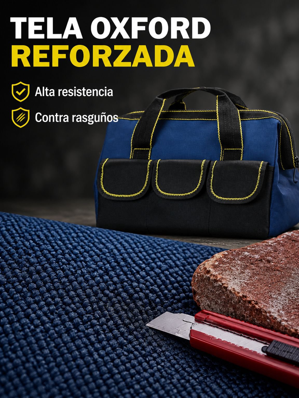 Bolsa de herramientas profesional portátil, tela Oxford reforzada, caja organizadora de hardware