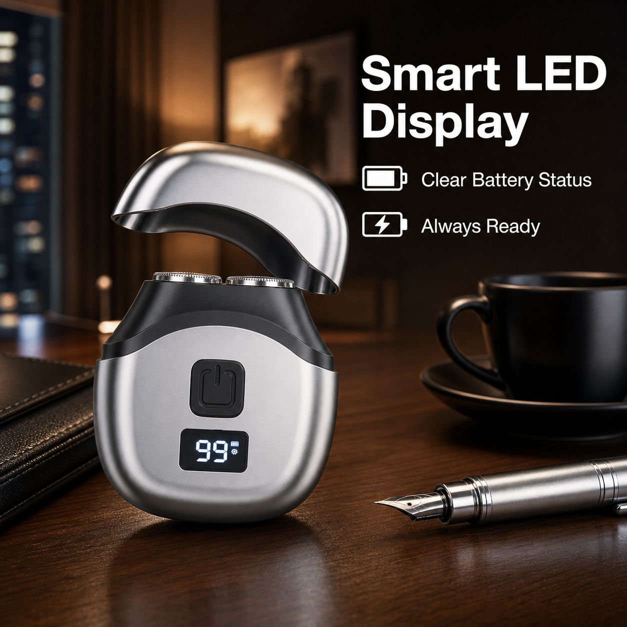 Digital Display Dual-Head Portable Electric Shaver