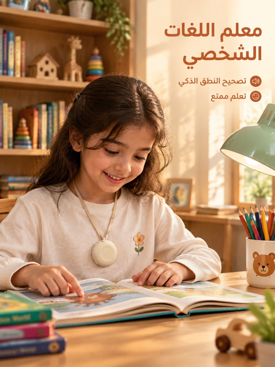 جهاز ذكي لتعلم اللغات والترجمة الفورية، مدعوم بالذكاء الاصطناعي (معلمك الأجنبي الخاص)