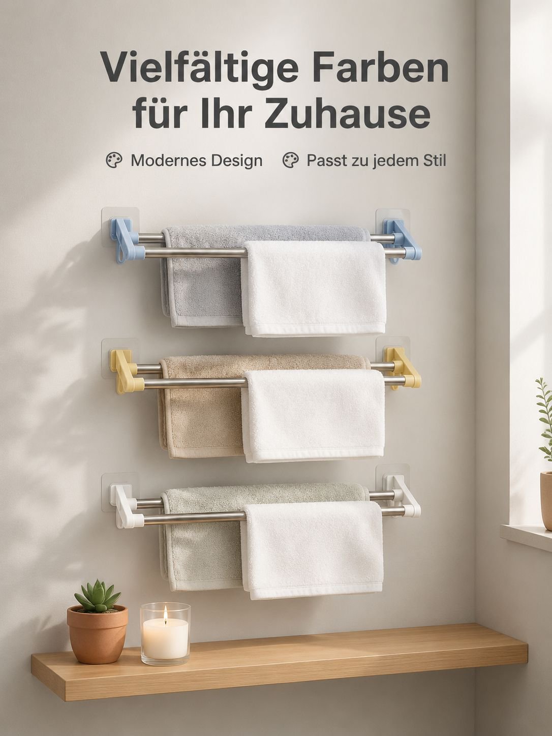 Einfach zu installieren - doppelter Wandhandtuchhalter
