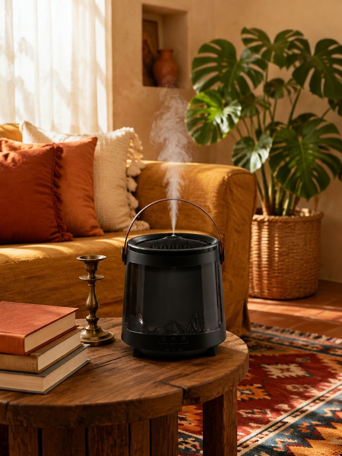 Difusor de aroma creando ambiente relajante en la habitación