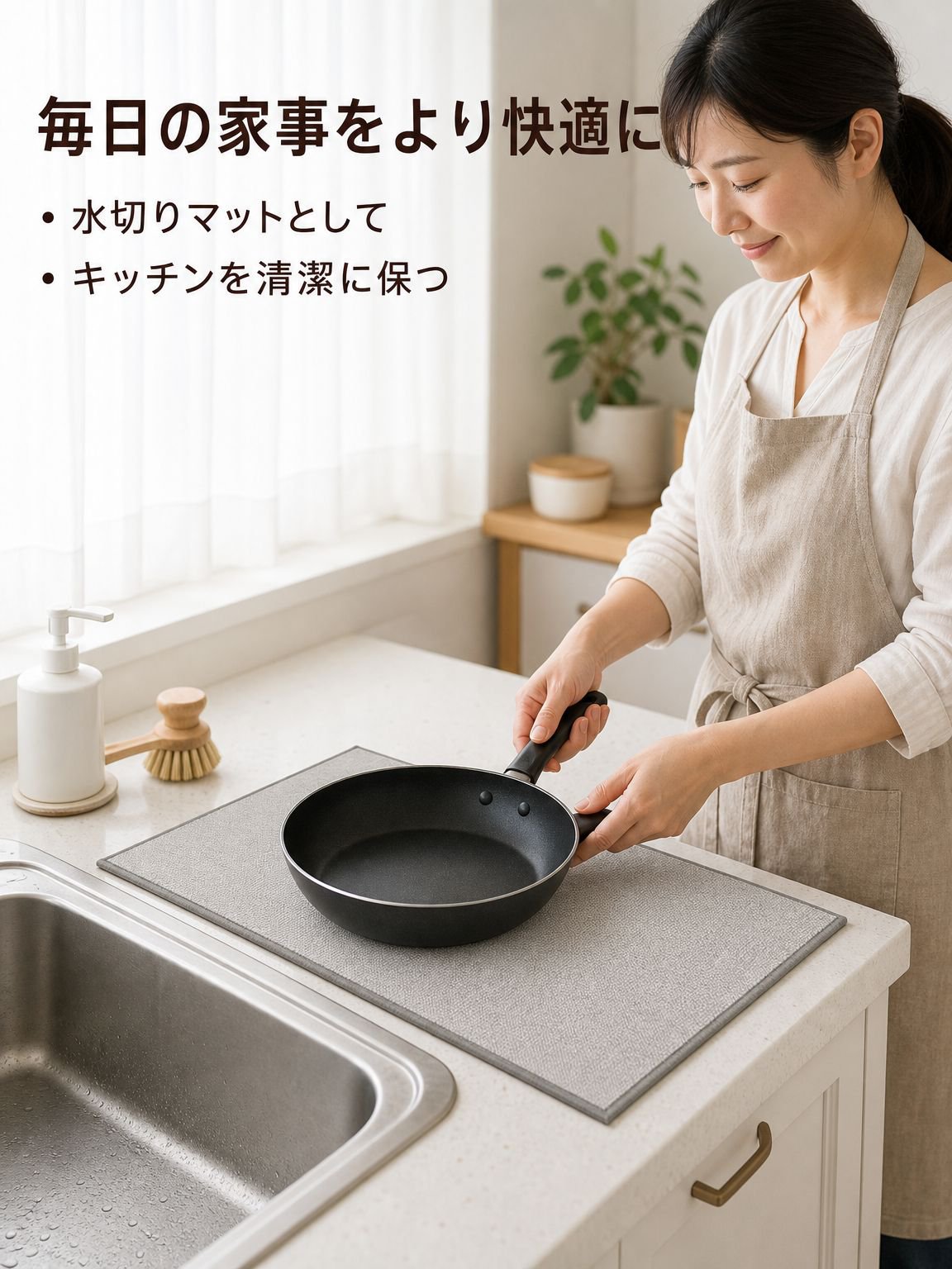 キッチン用吸水・滑り止めマット