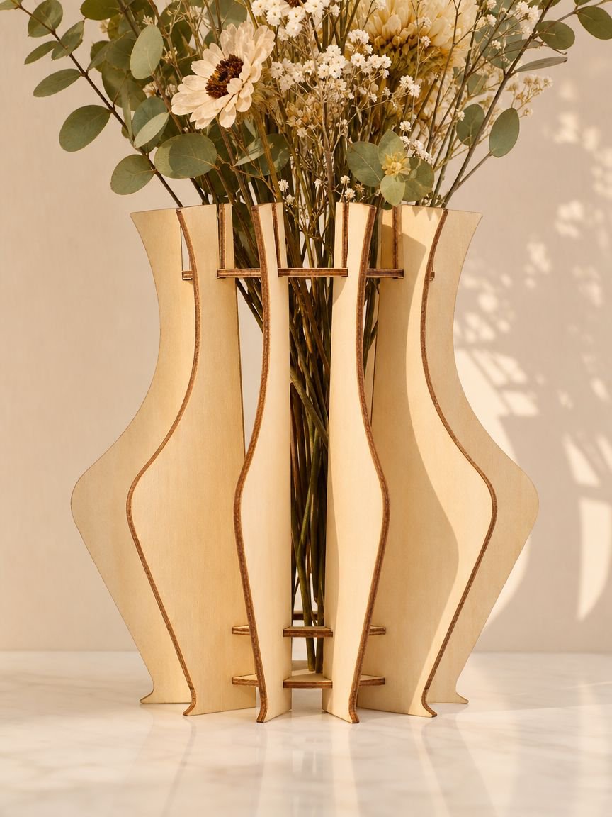 DIY wooden vase stand for home or office