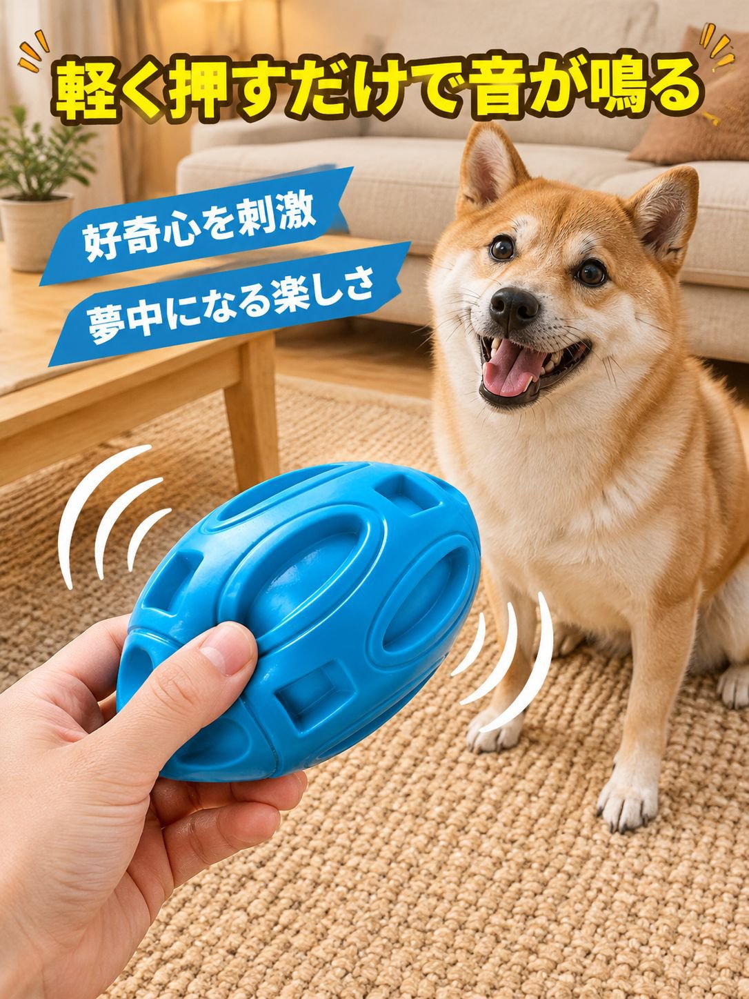 ペット用おもちゃ ラバー鳴るボール