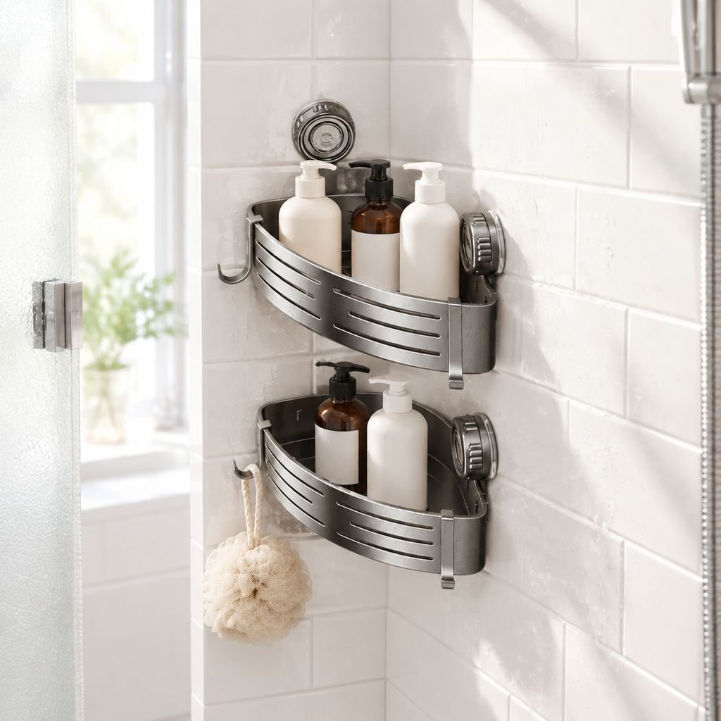 Powerful Suction Cup Triangle Storage Rack