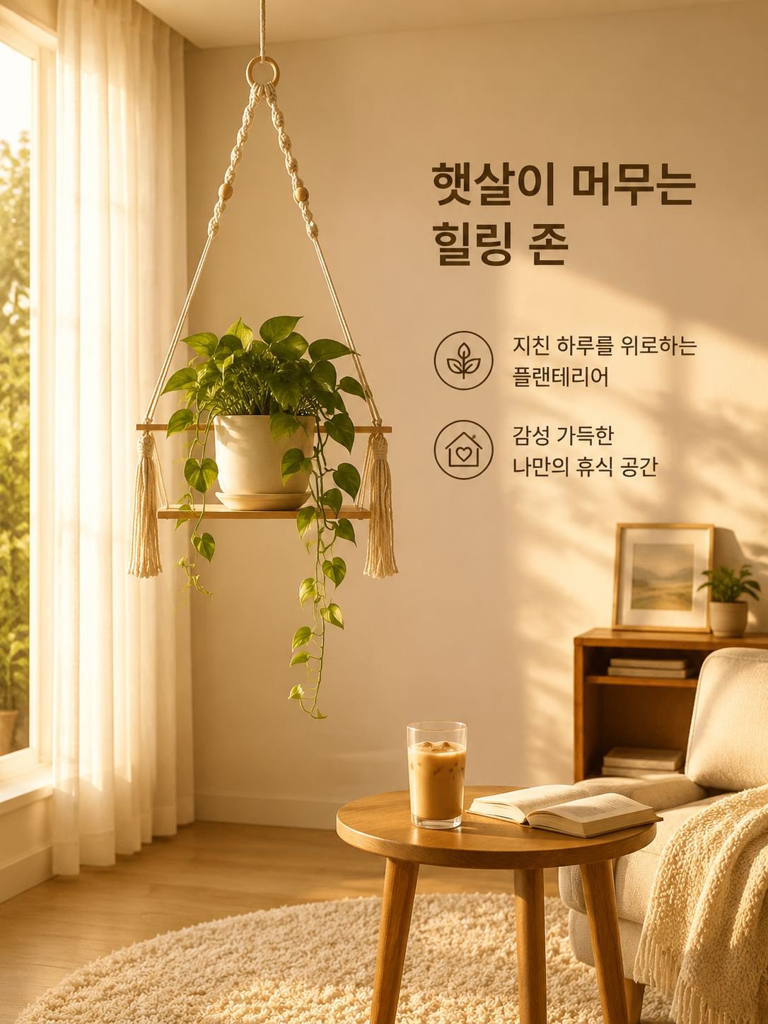 수제 나무 화분 걸이 화분