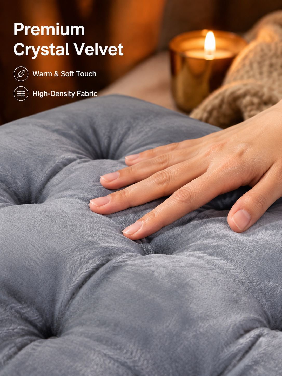 Crystal velvet seat cushion