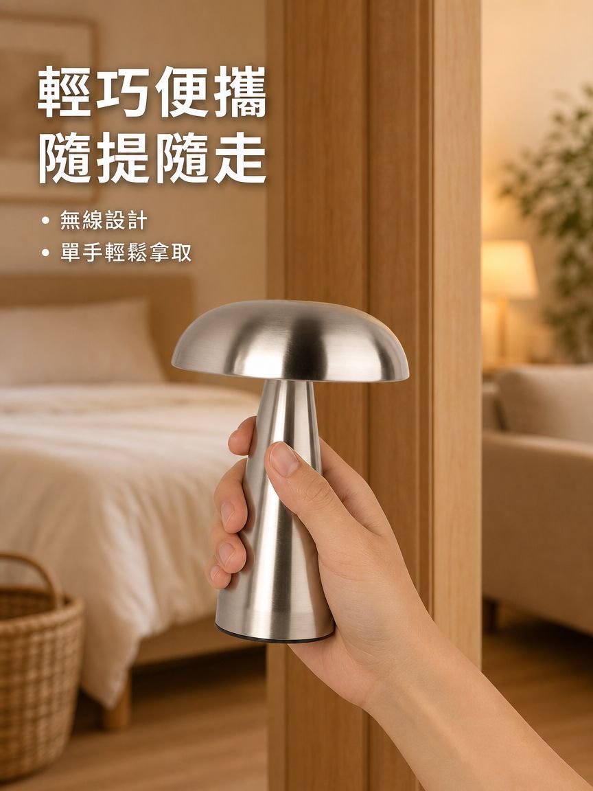 床頭可充電檯燈