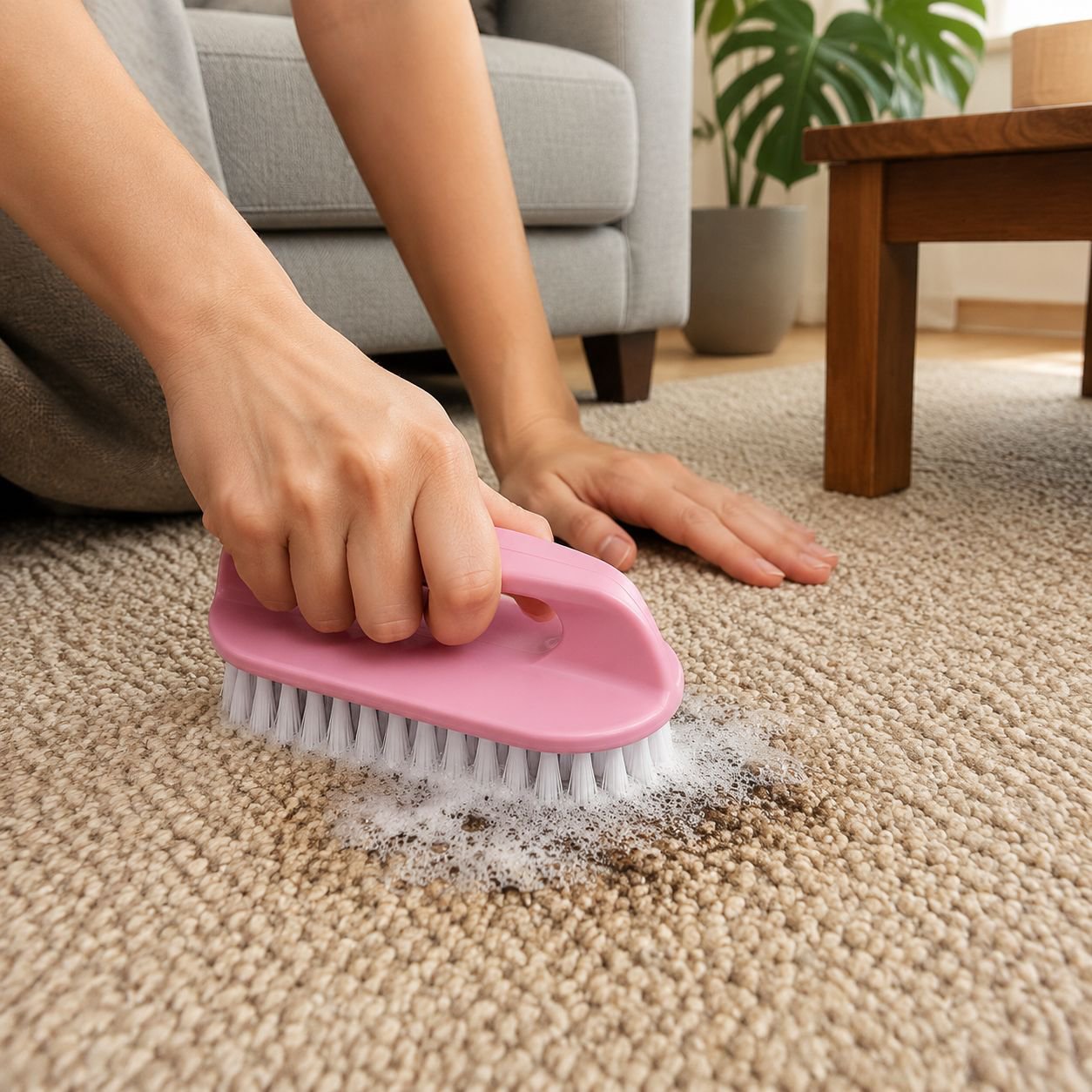 Household Hard Bristle Plastic Laundry Brush