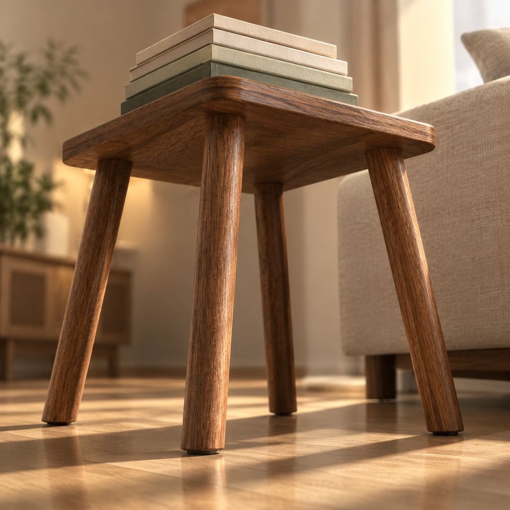 小型の無垢材テーブル
