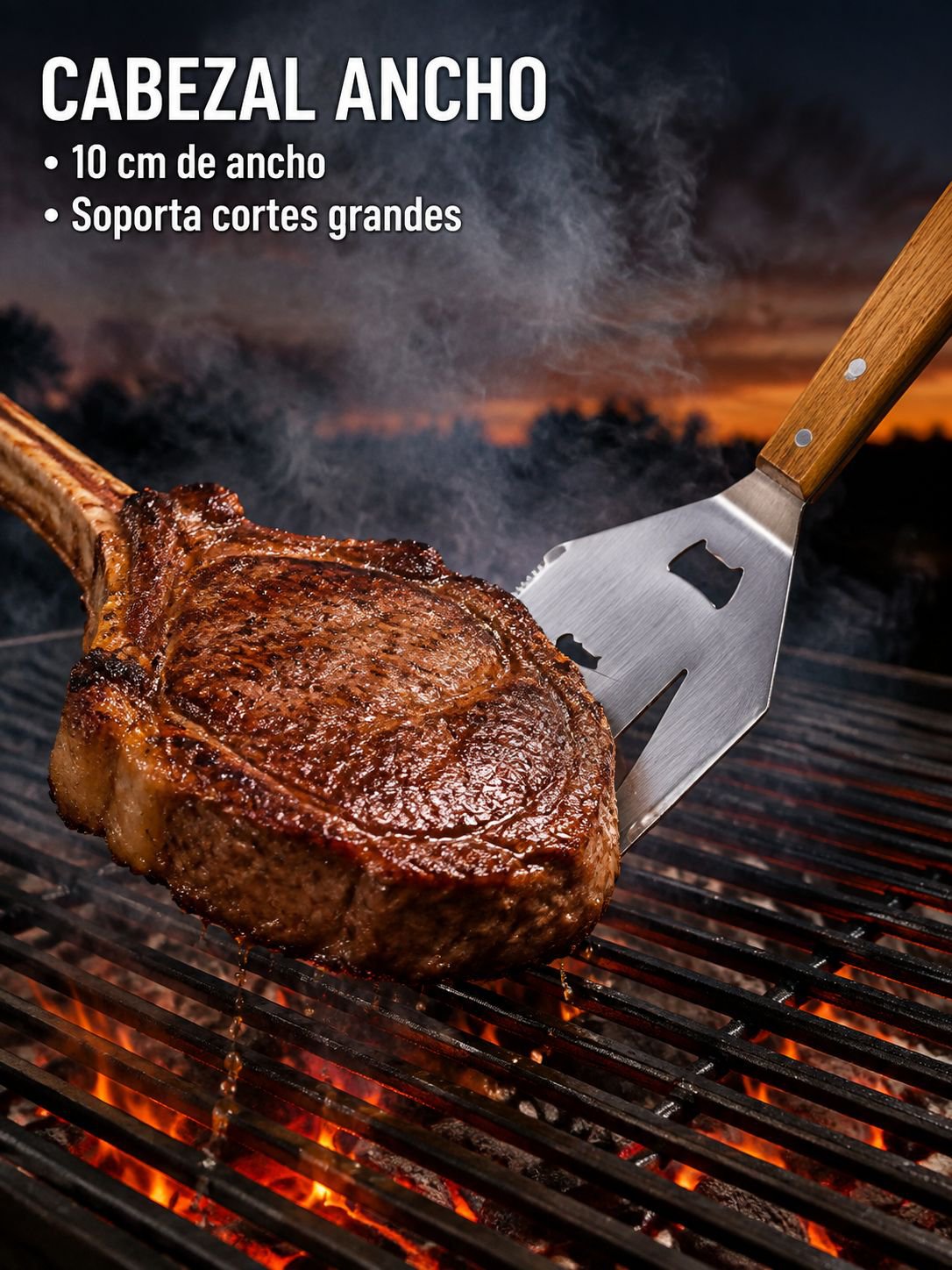 Espátula multifuncional para barbacoa