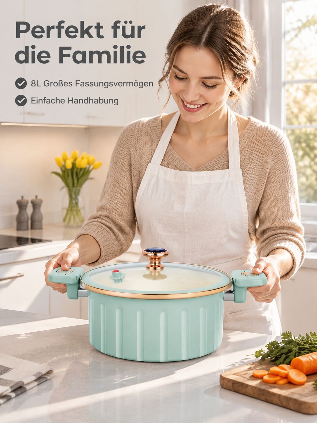 8 Liter tiefer multifunktionaler Schnellkochtopf