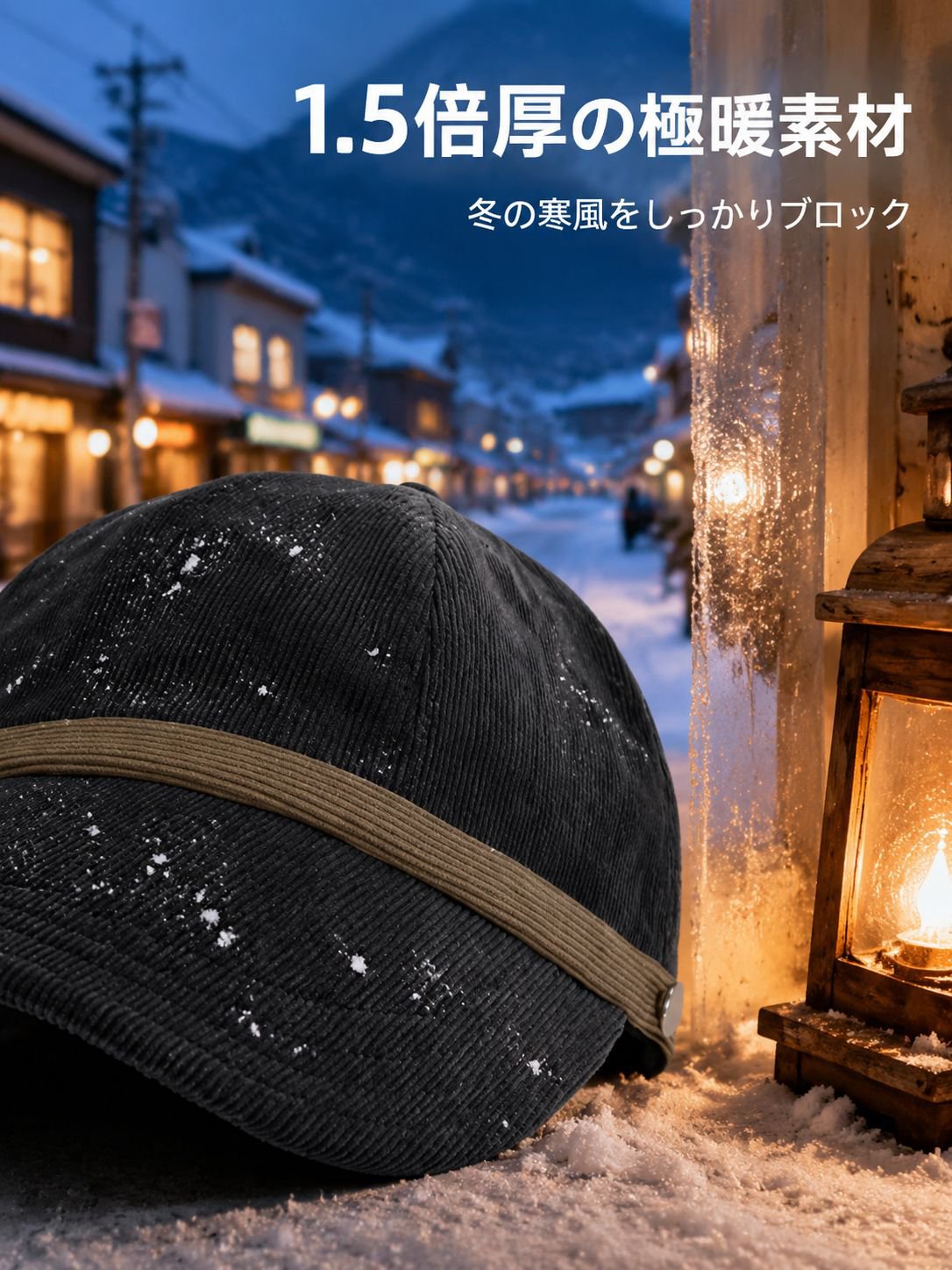 暖かいコーデュロイ帽子