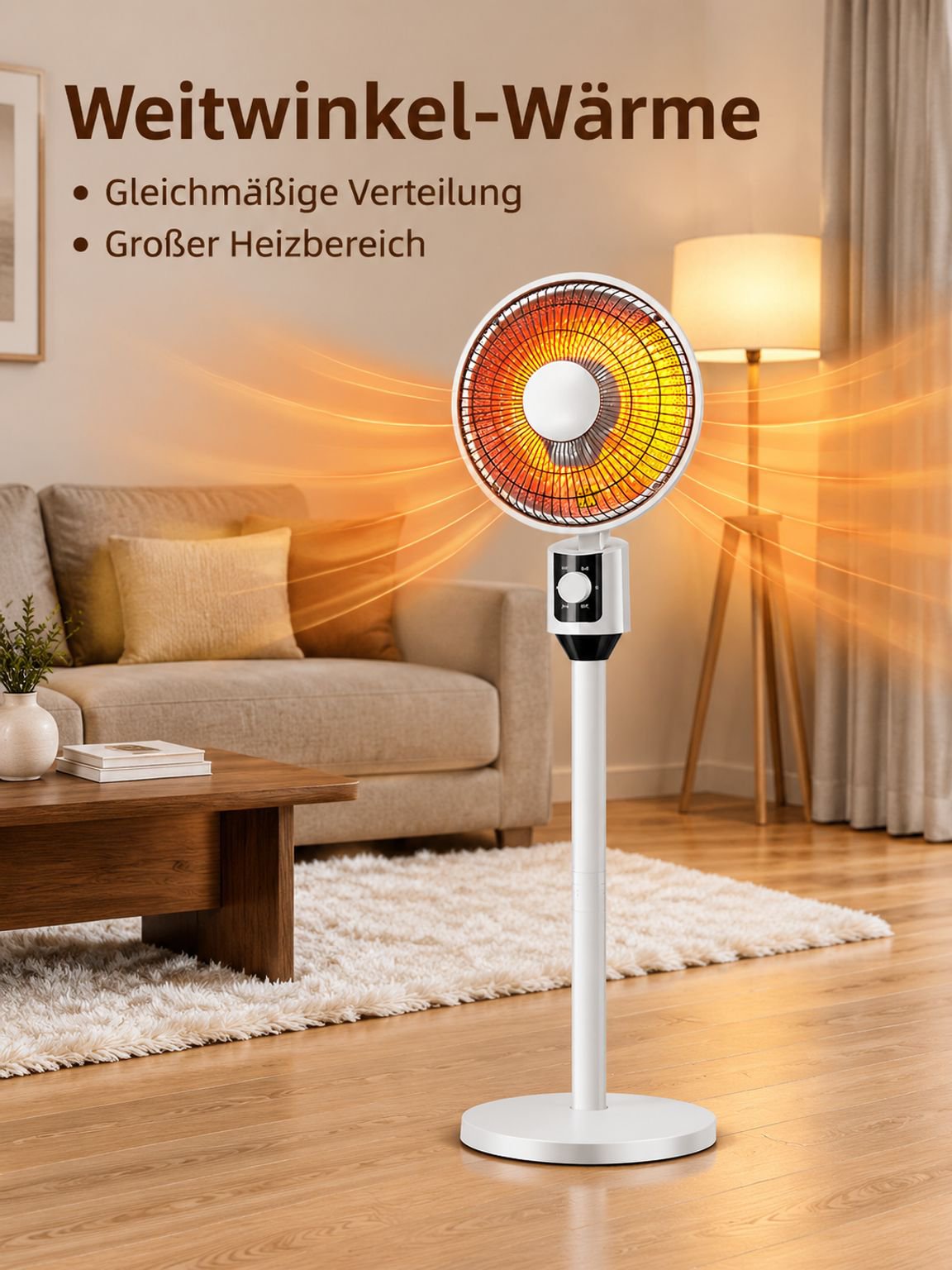 Energieeffiziente Heizung mit breitem Winkel und schneller Wärmeabgabe