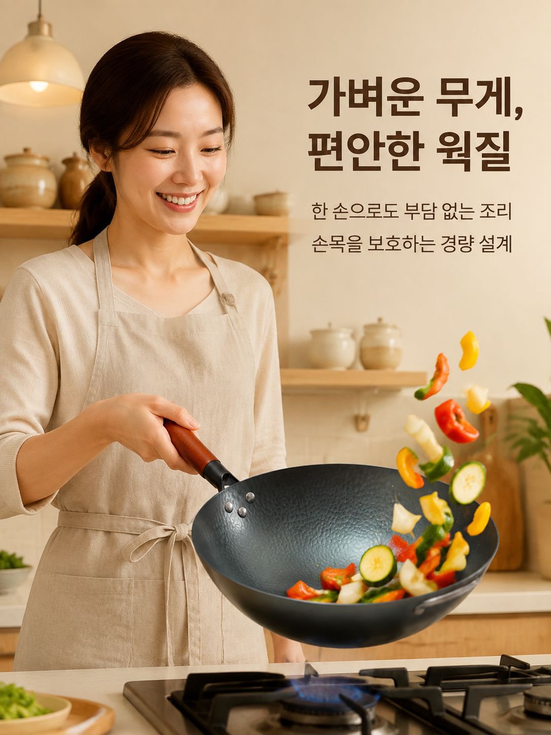 무코팅 원형 바닥 철 프라이팬