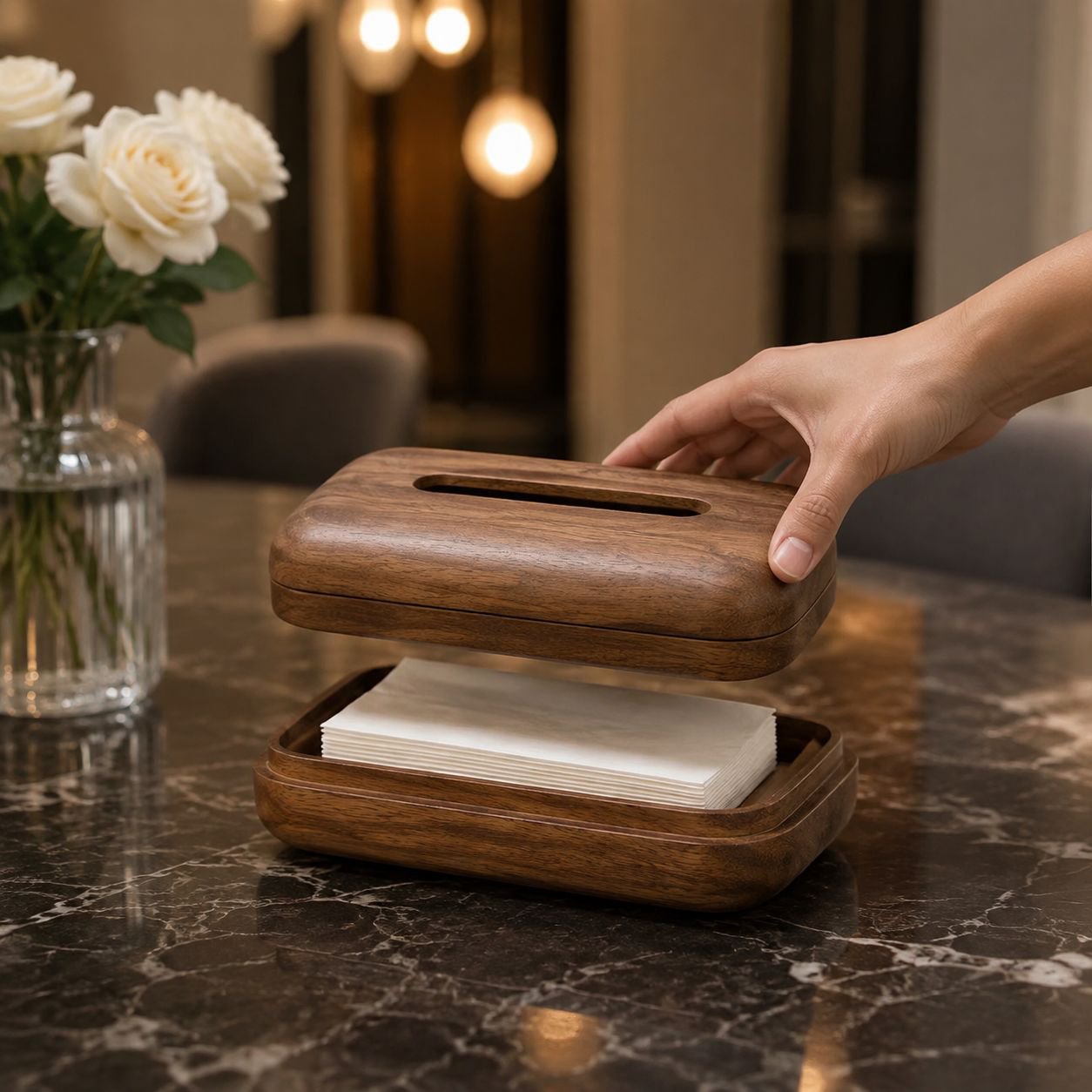 Light Luxury Hotel Desktop Tissue Box Bread Shape