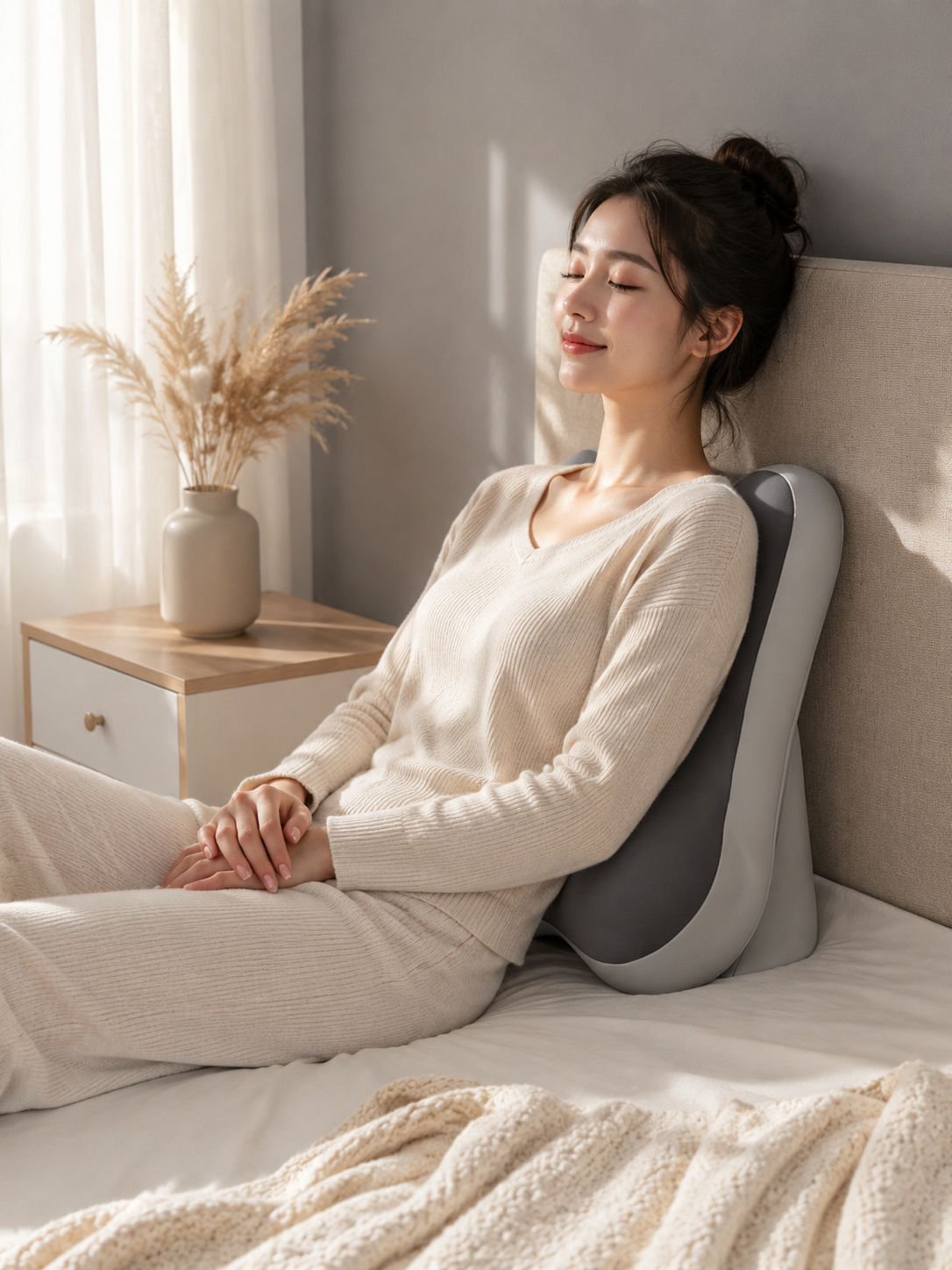Headboard cushion can be adjusted to different slopes to protect the neck and waist. 