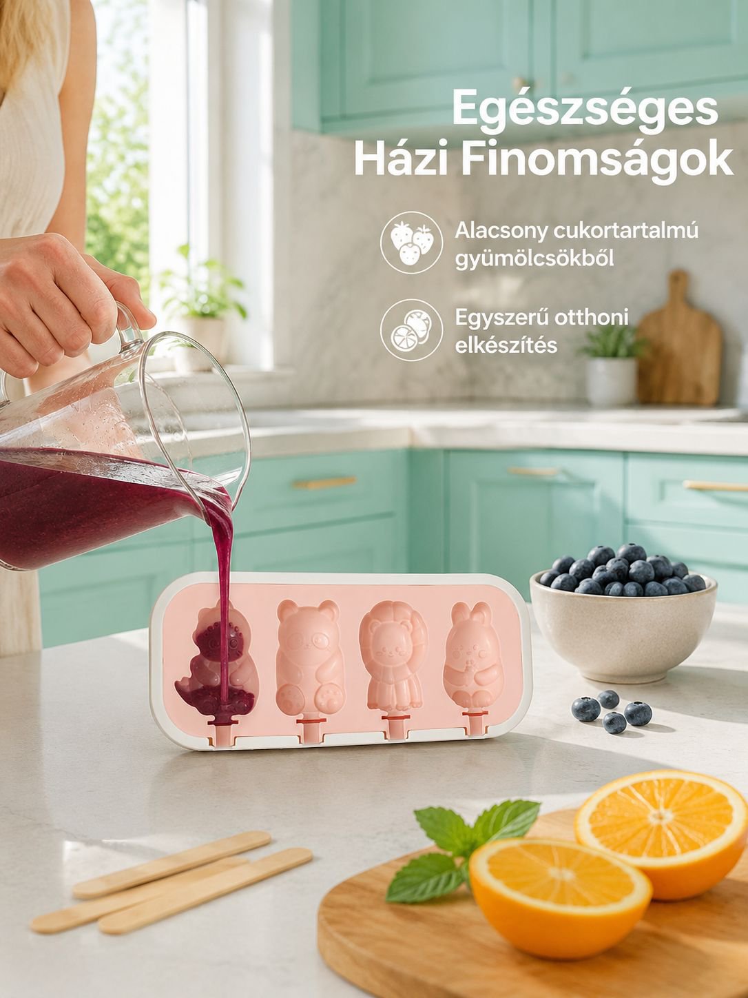 Egészséges házi jégkrém készítése szilikon formával