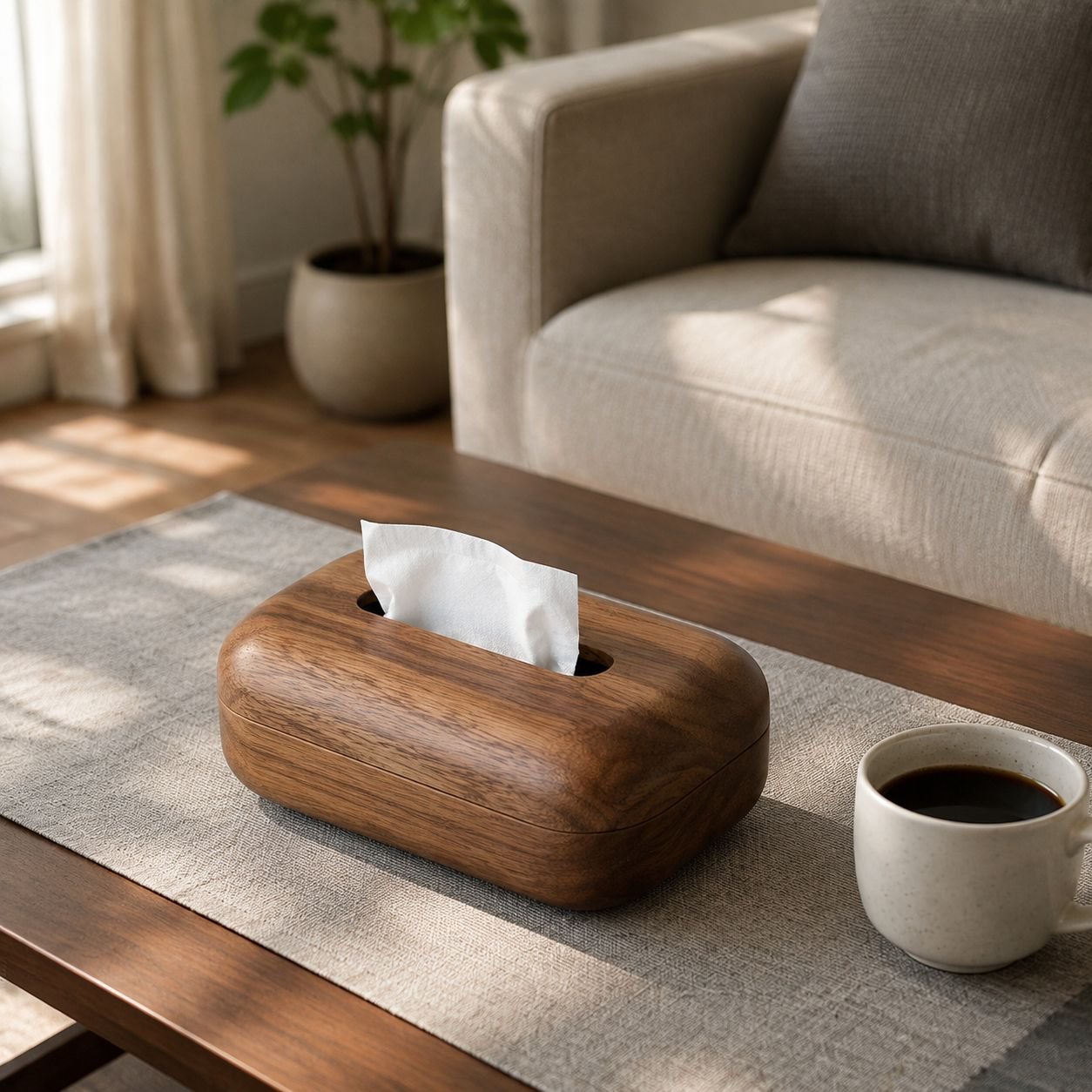 Light Luxury South American Walnut Tissue Box Desktop Household High-Value Paper Box C