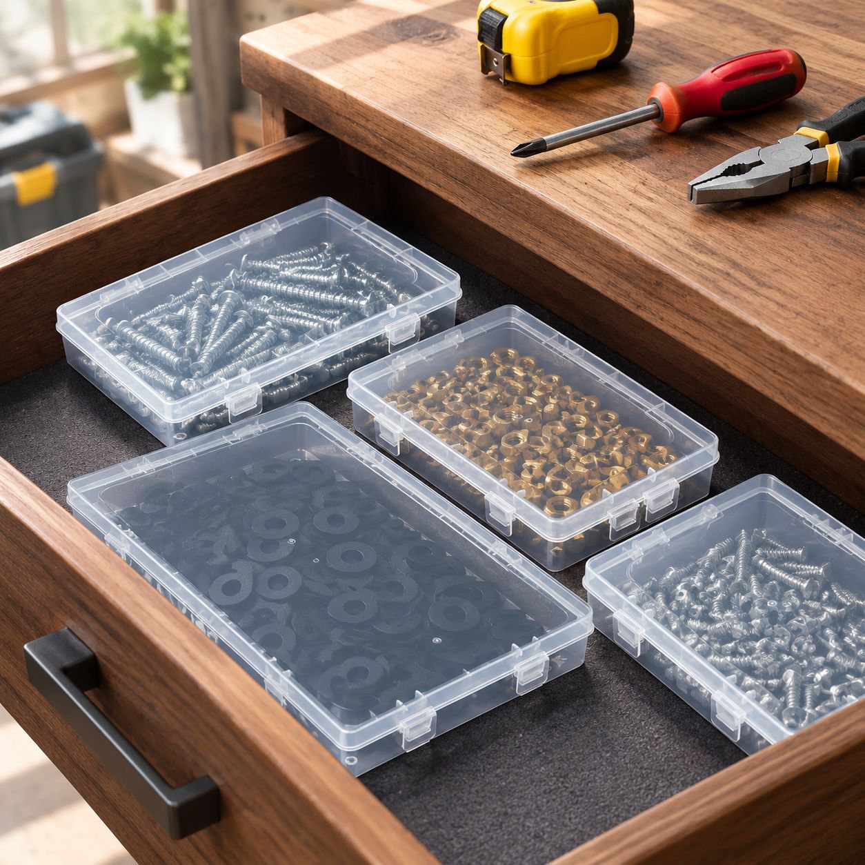 Caja de almacenamiento doméstica de plástico transparente