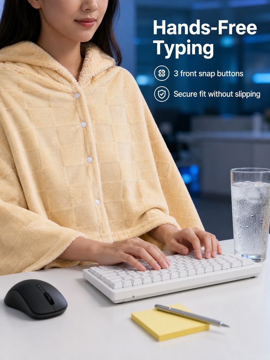 Detachable Snap Fleece Throw