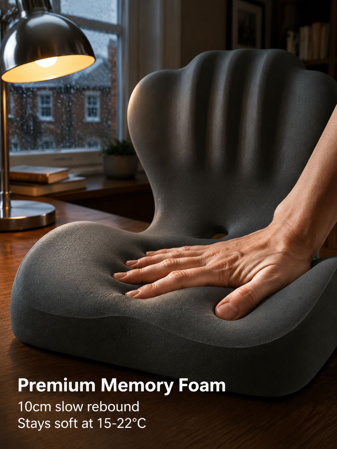 Memory foam one-piece backrest seat cushion