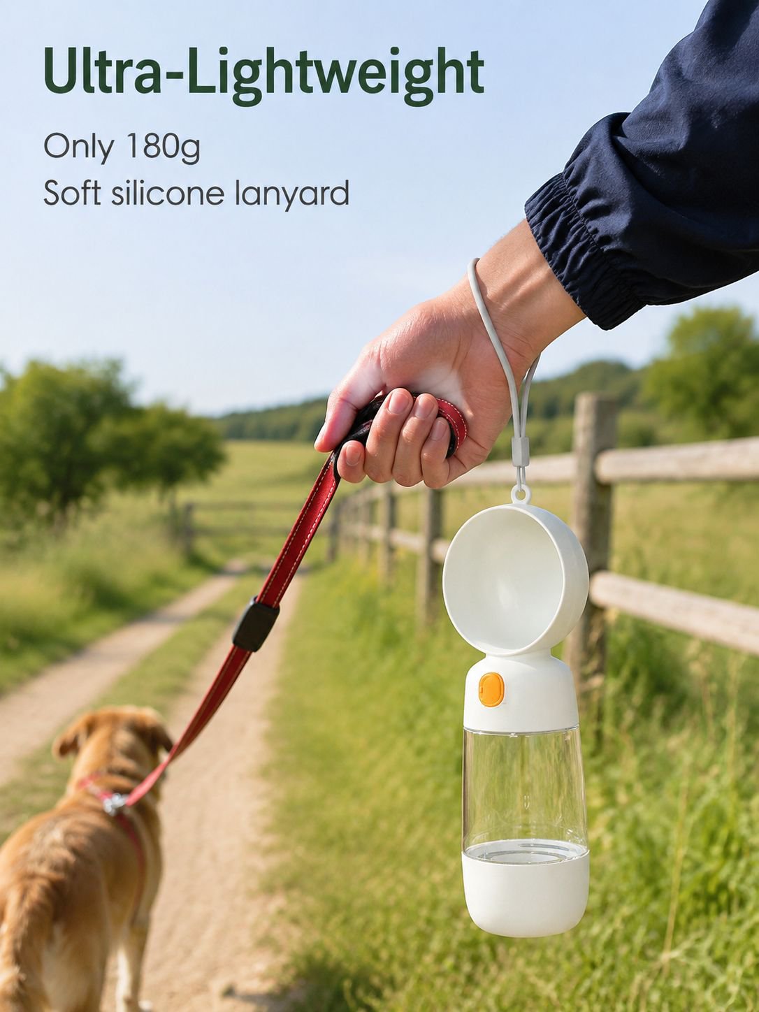 Portable pet feeder and water bottle for dogs