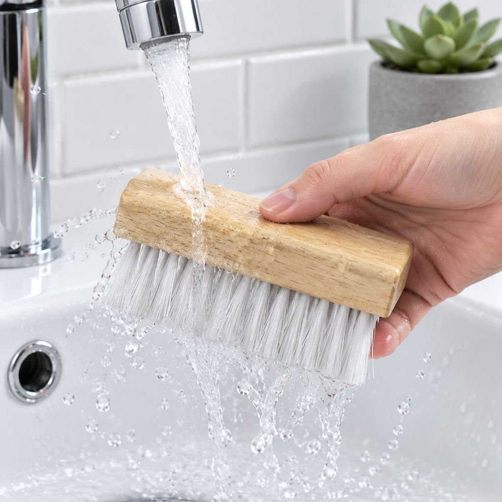 Custom logo wooden shoe brush for laundry