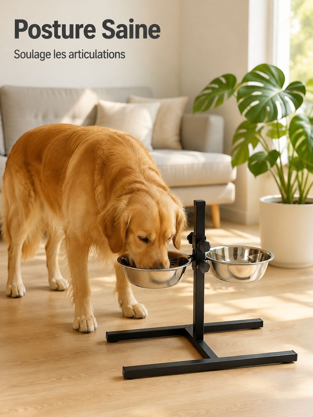 Support pour gamelles réglable en hauteur, support pour gamelles pour chiens, support pour gamelles 
