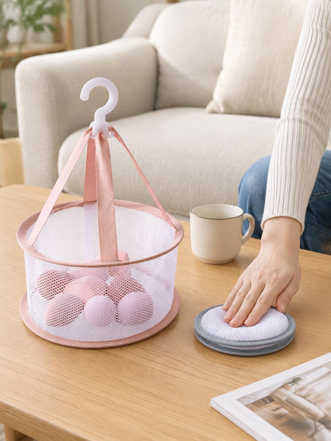 Lightweight drying mesh bag for small spaces