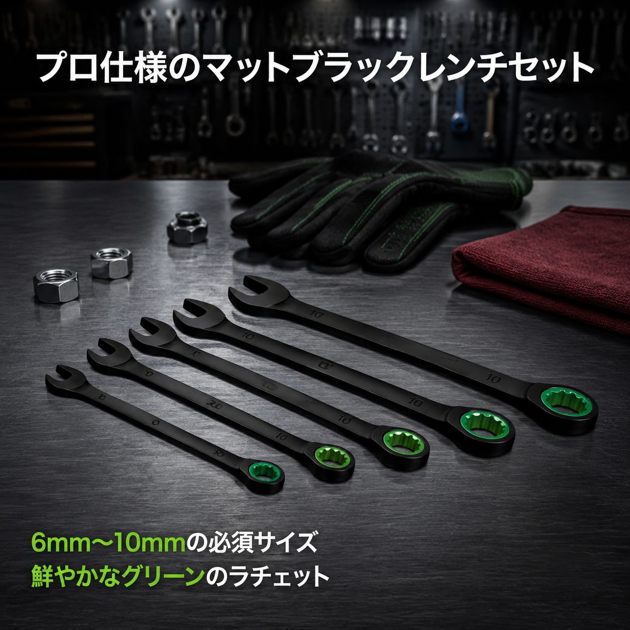 工業用自動両方向ラチェットめがねレンチセット