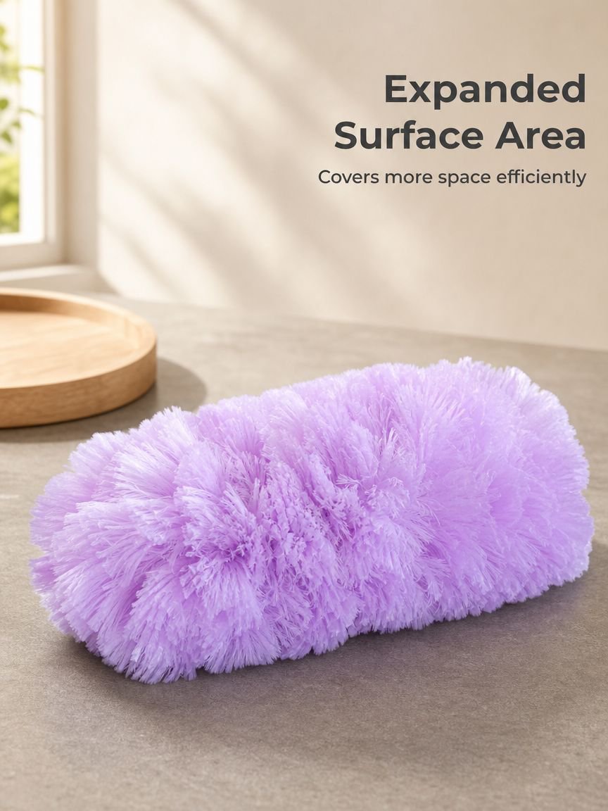 Extendable duster reaching high shelves