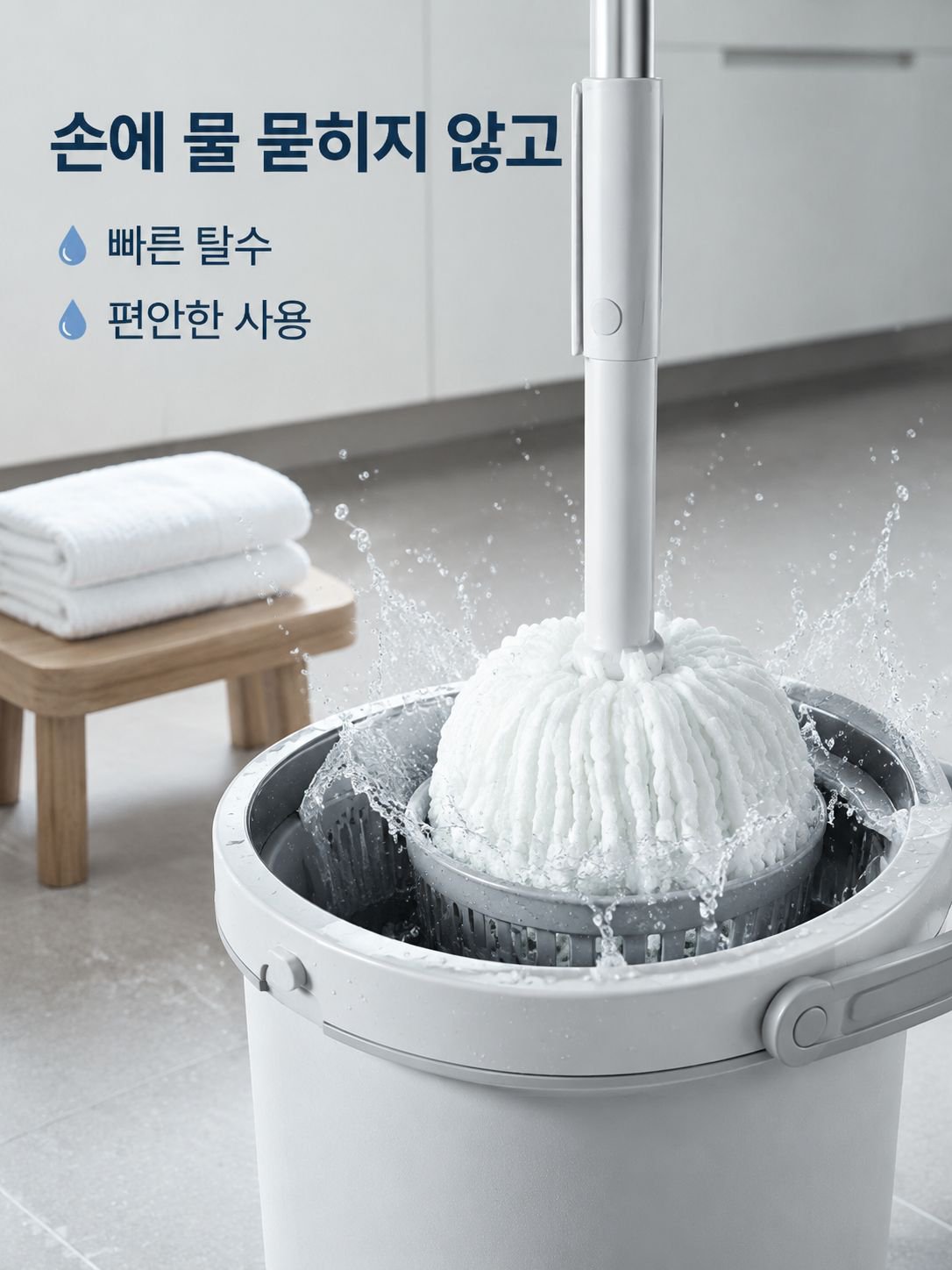 가정용 회전 물걸레 청소기 세트 손쉬운 청소 필수품
