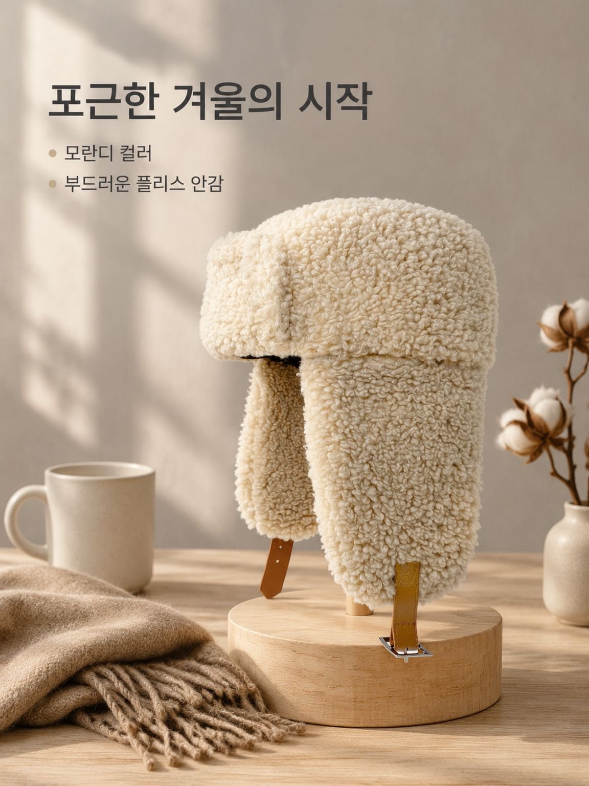 따뜻하고 스타일리시한 양모 레이펑 모자