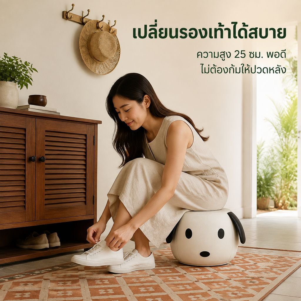 สตูลเตี้ยแบบพกพาสำหรับใช้ในบ้าน