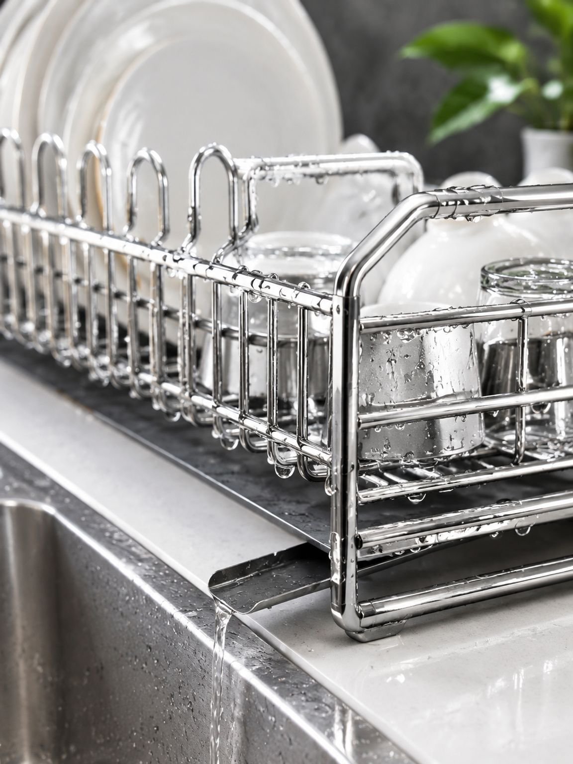 Escurridor de platos y cubiertos para cocina