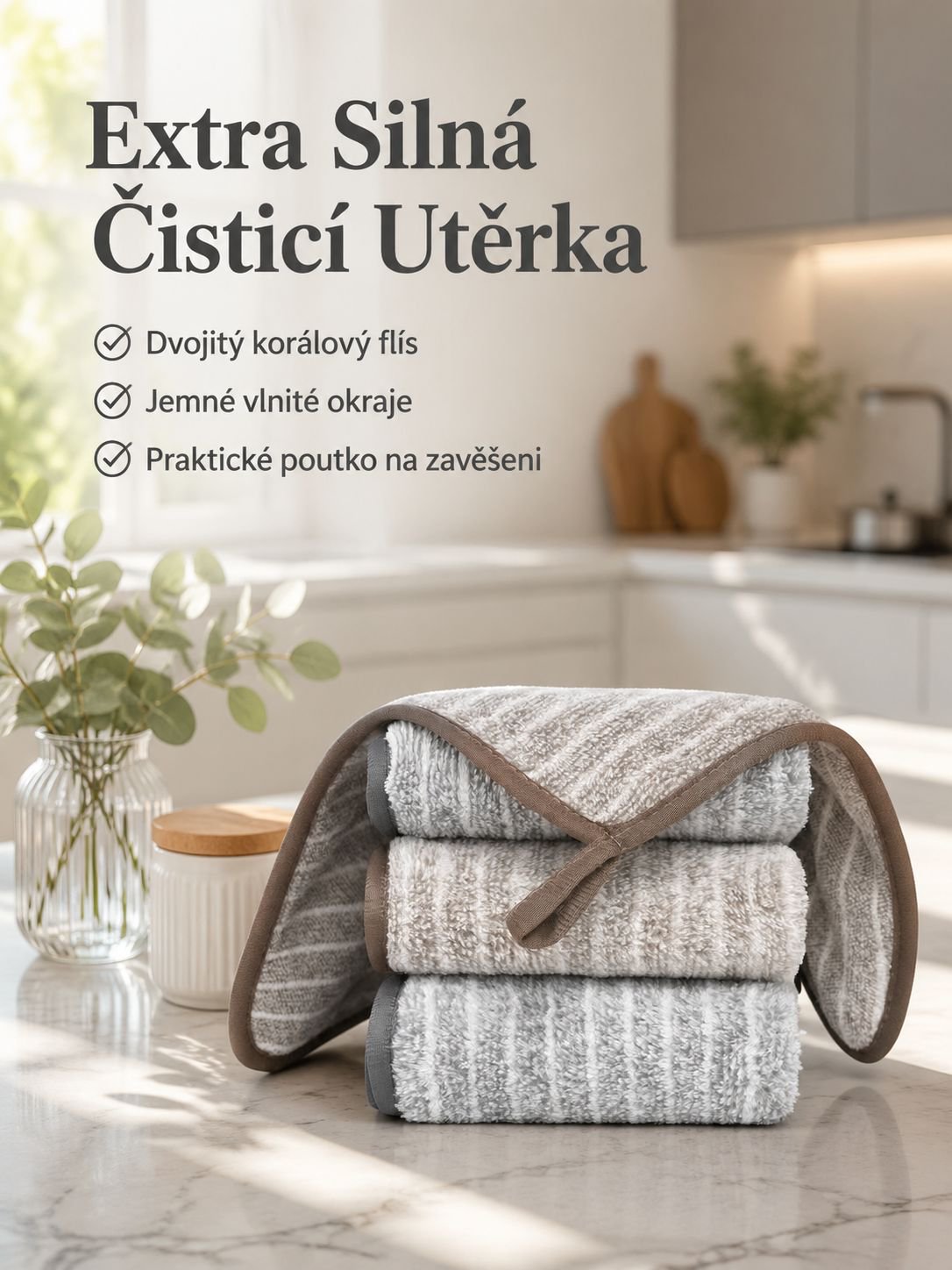 Zesílená utěrka z bambusového uhlí