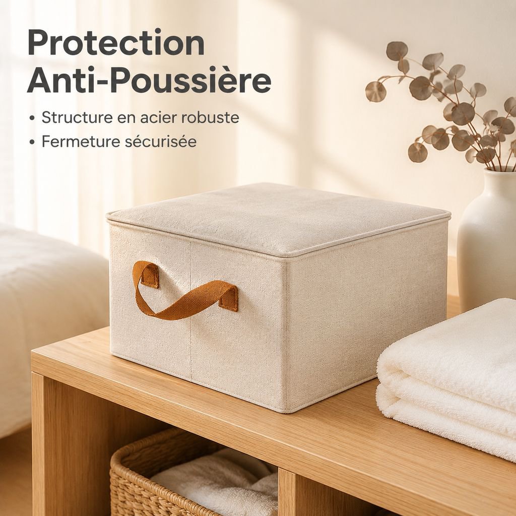 Boîte de rangement à tiroirs avec poignées